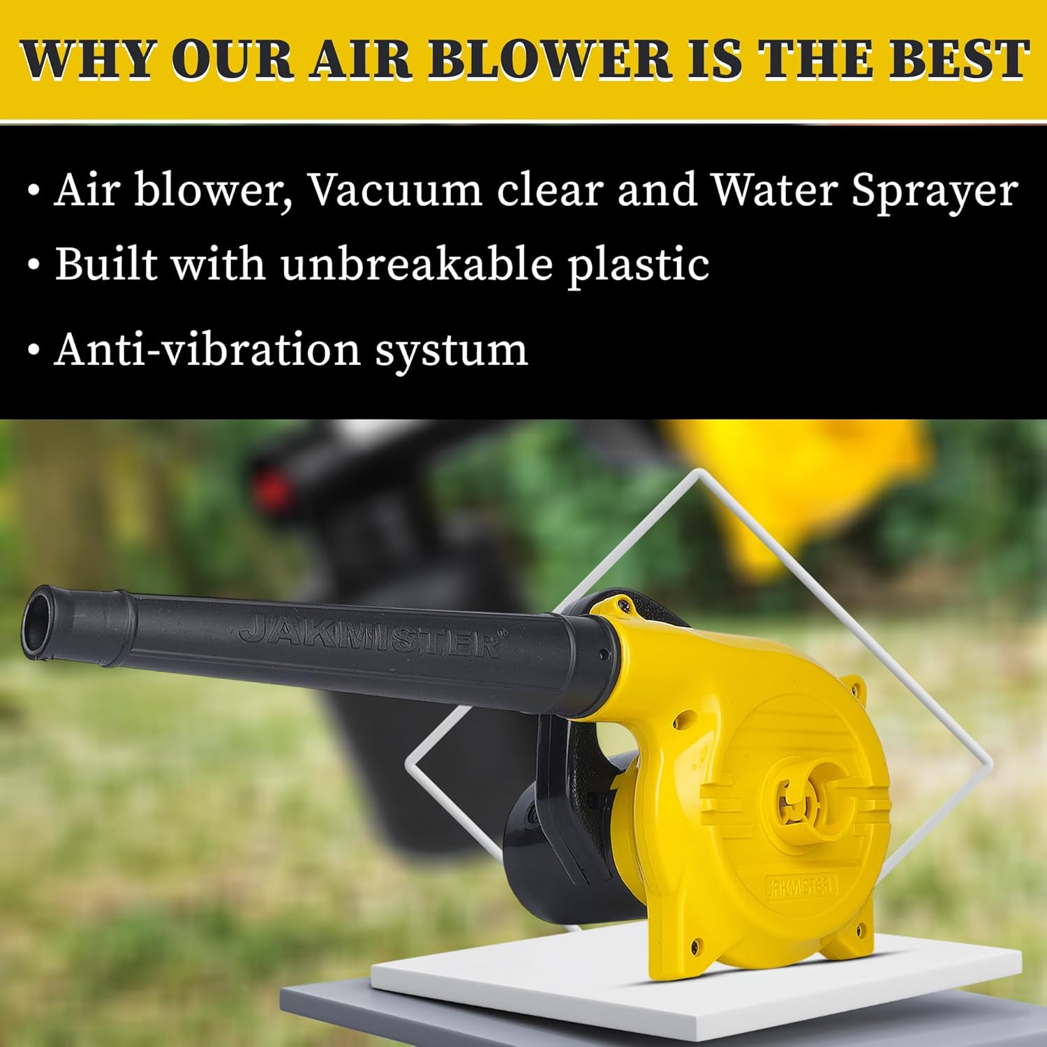 Jakmister 4in1-750W-Variable Speed Water Blower/Sanitizer Machine/Vacuum Cleaner/Paint Sprayer/Air Blower Machine Dust Cleaner(Anti-Vibration) Unbreakable Multi-Purpose