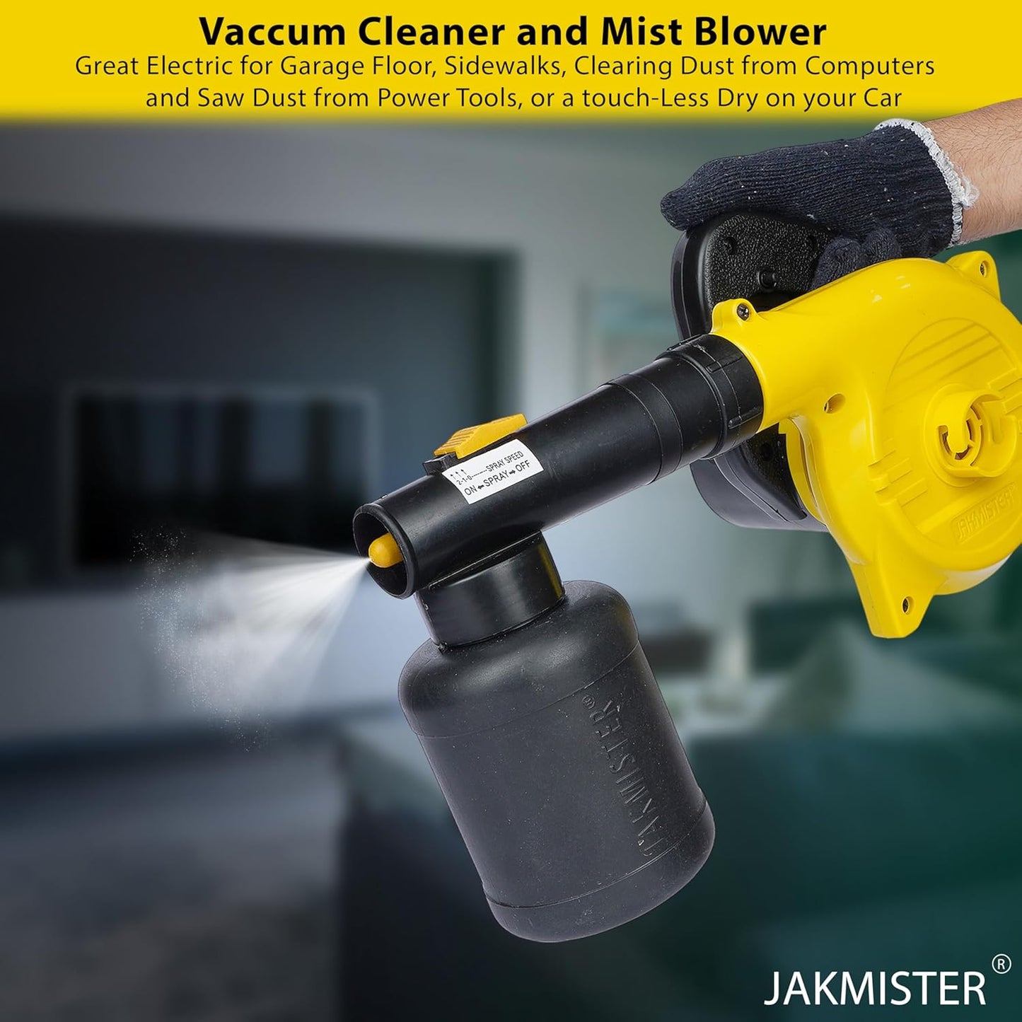 Jakmister 4in1-750W-Variable Speed Water Blower/Sanitizer Machine/Vacuum Cleaner/Paint Sprayer/Air Blower Machine Dust Cleaner(Anti-Vibration) Unbreakable Multi-Purpose