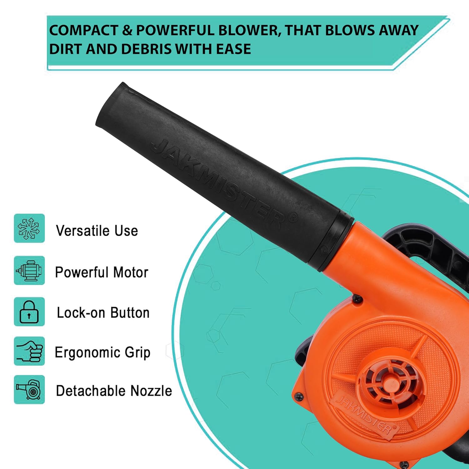 Jakmister Vacuum Suction Pipe Variable [+ - ] Speed 950 Watts Unbreakable Heavy Duty Air Blower